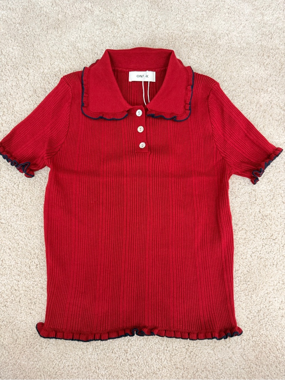 One K Polo Top with Contrast Trim